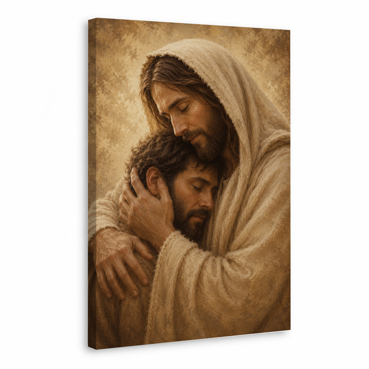 Jesus Comforts the Weary Christian Religious Poster/Canvas