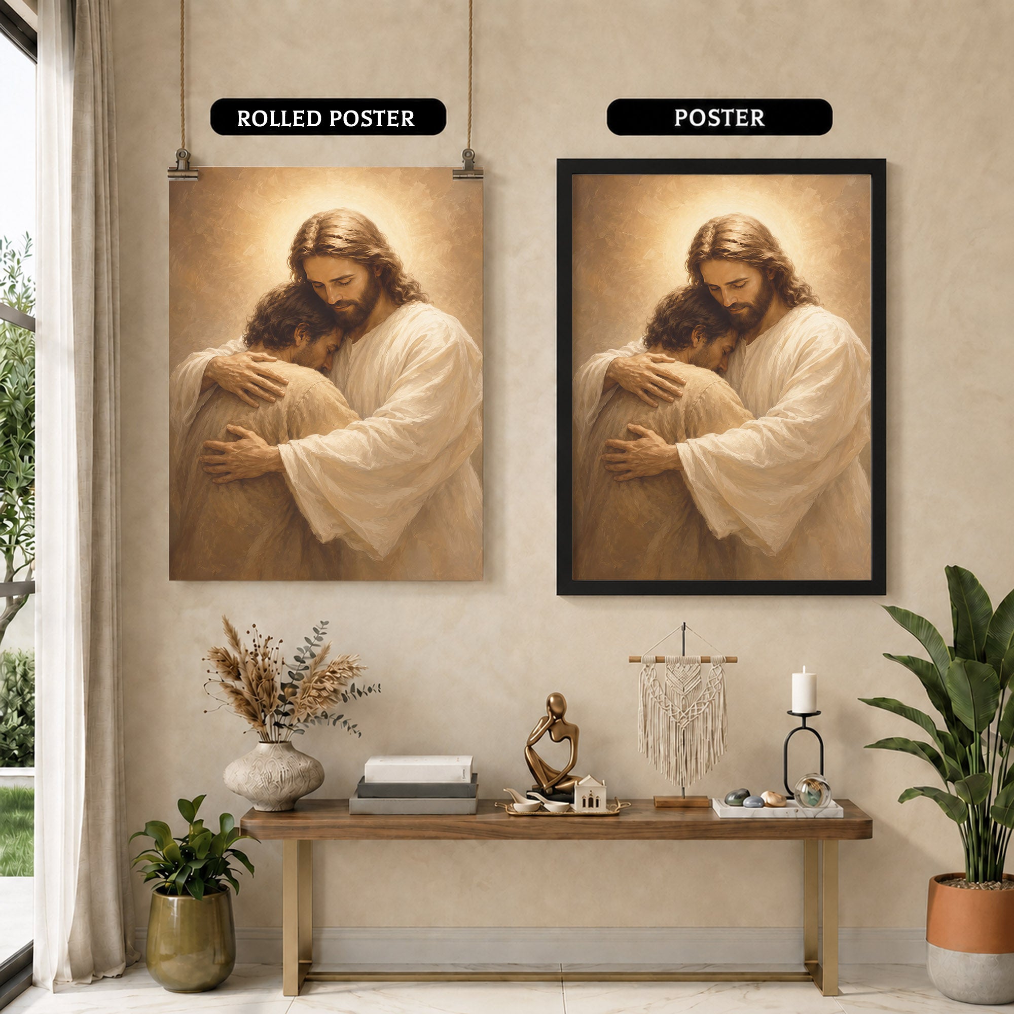 Jesus Comfort and Peace Christian Wall Art Poster/Canvas