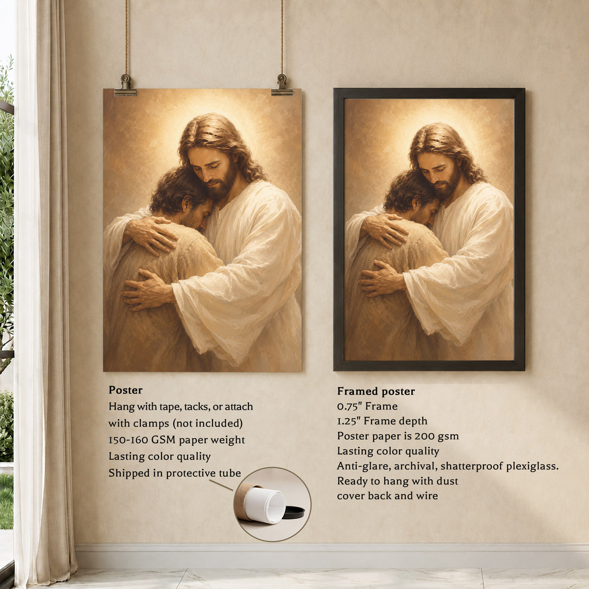 Jesus Comfort and Peace Christian Wall Art Poster/Canvas