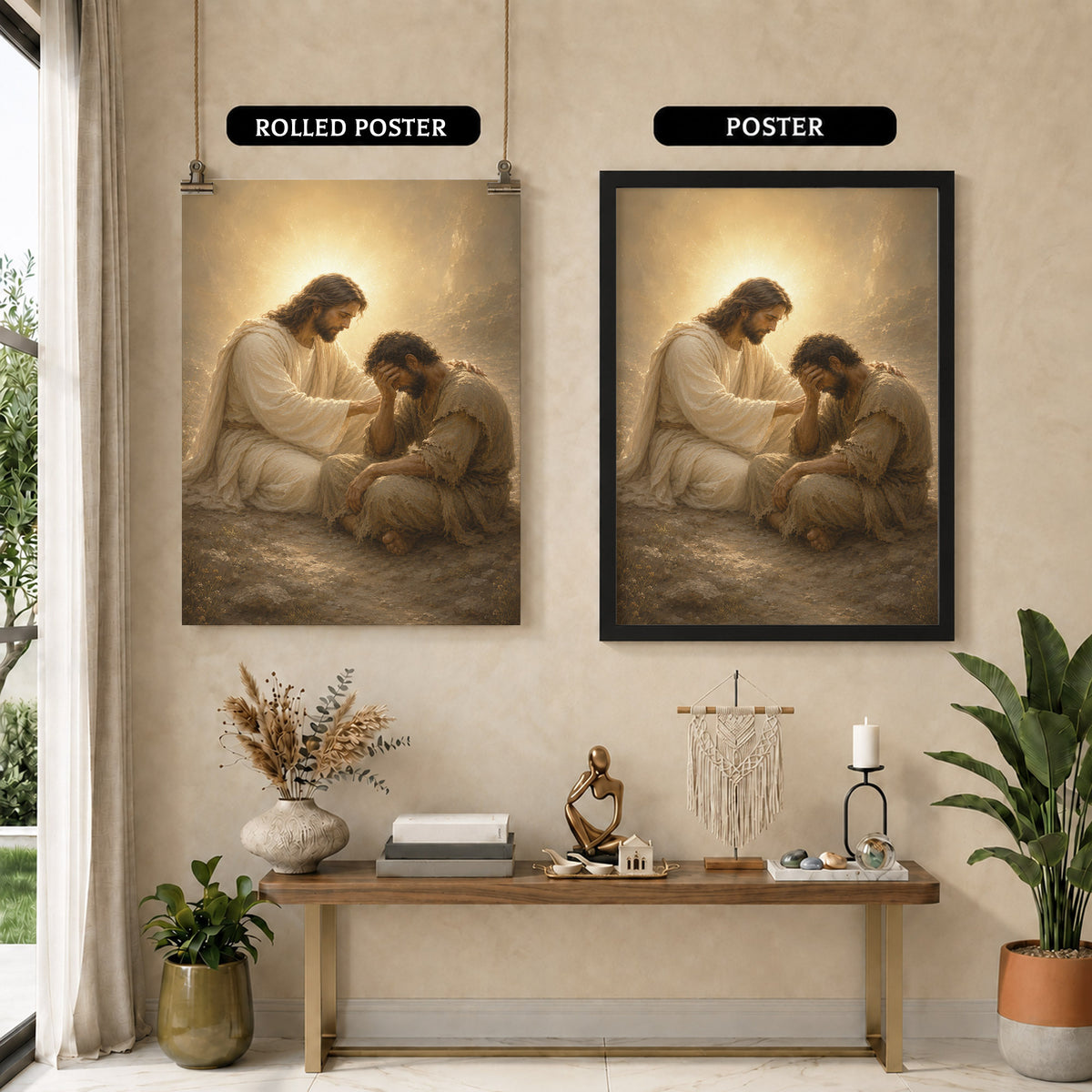 Divine Grace Jesus Poster Canvas – Religious Wall Decor
