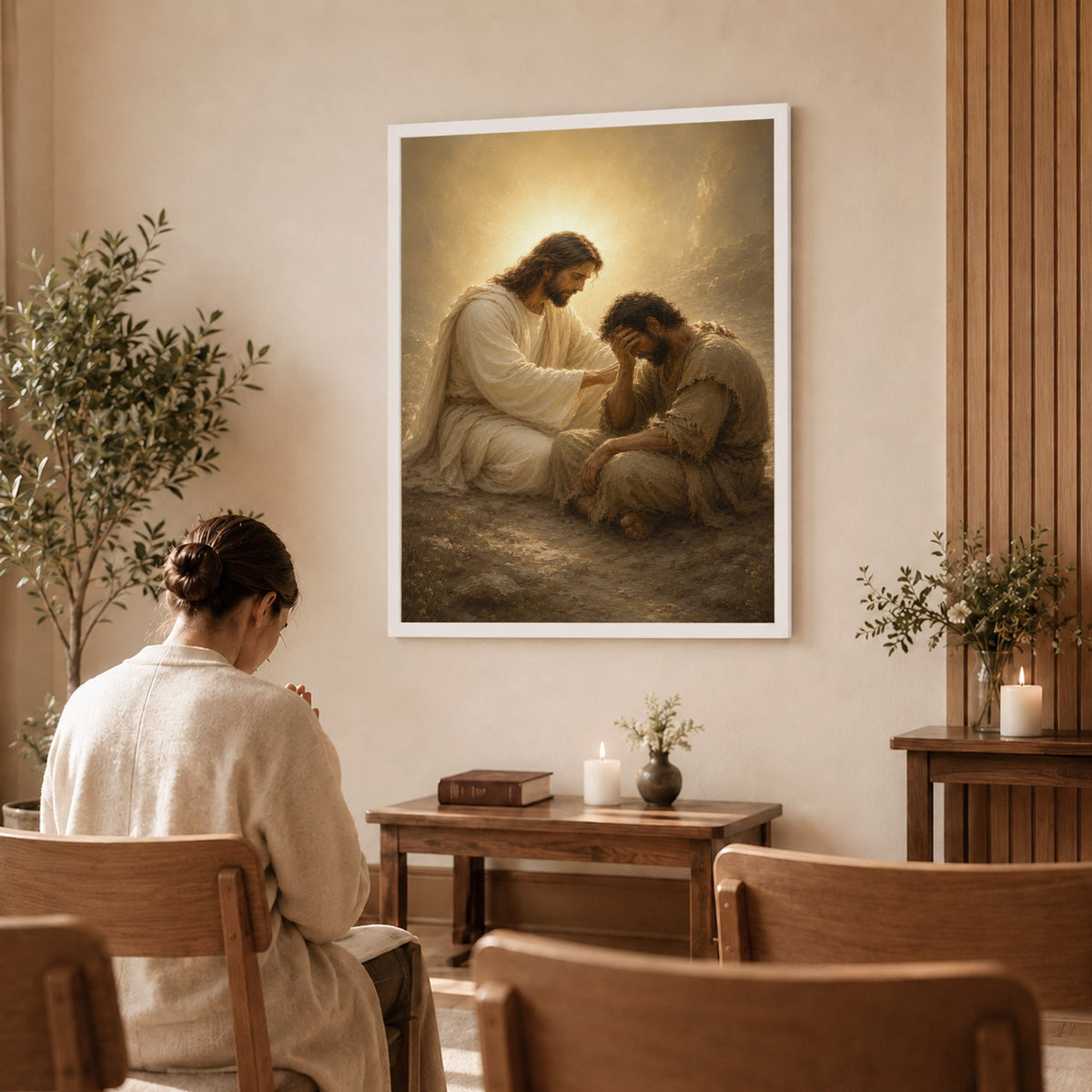 Divine Grace Jesus Poster Canvas – Religious Wall Decor