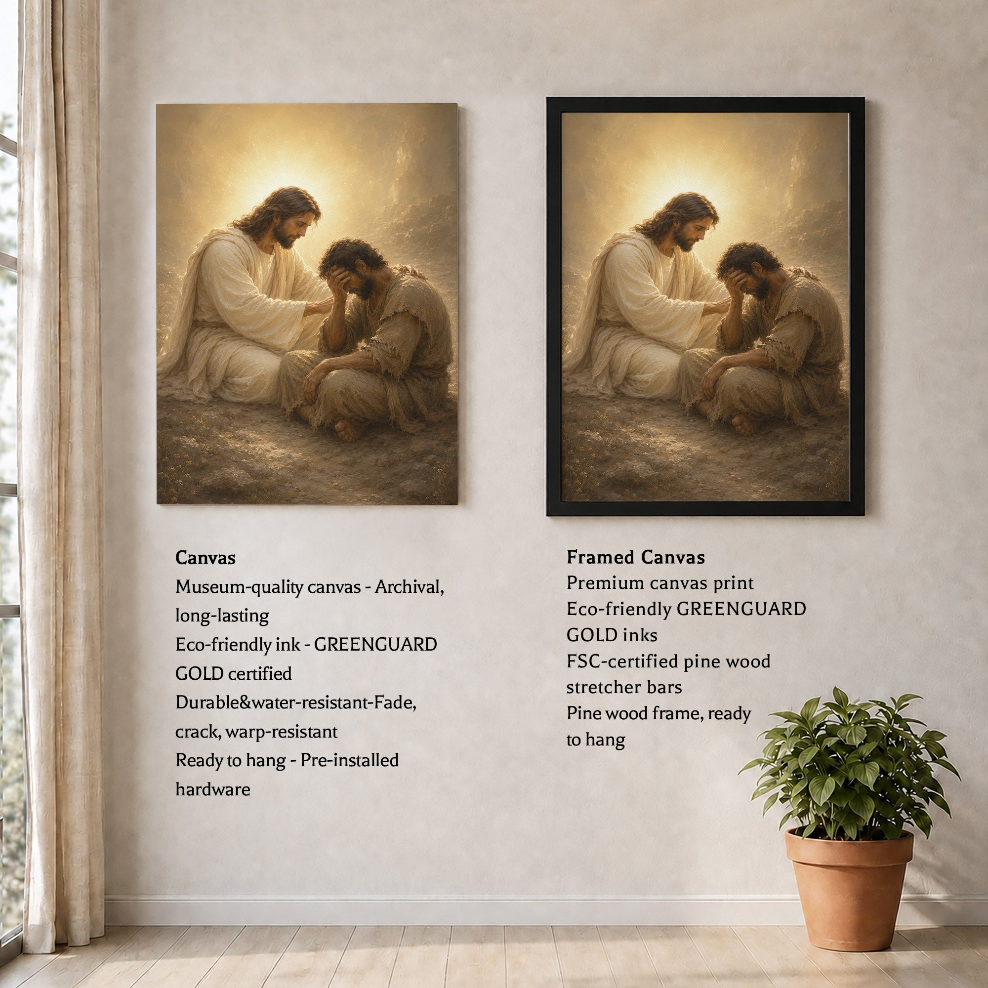 Divine Grace Jesus Poster Canvas – Religious Wall Decor