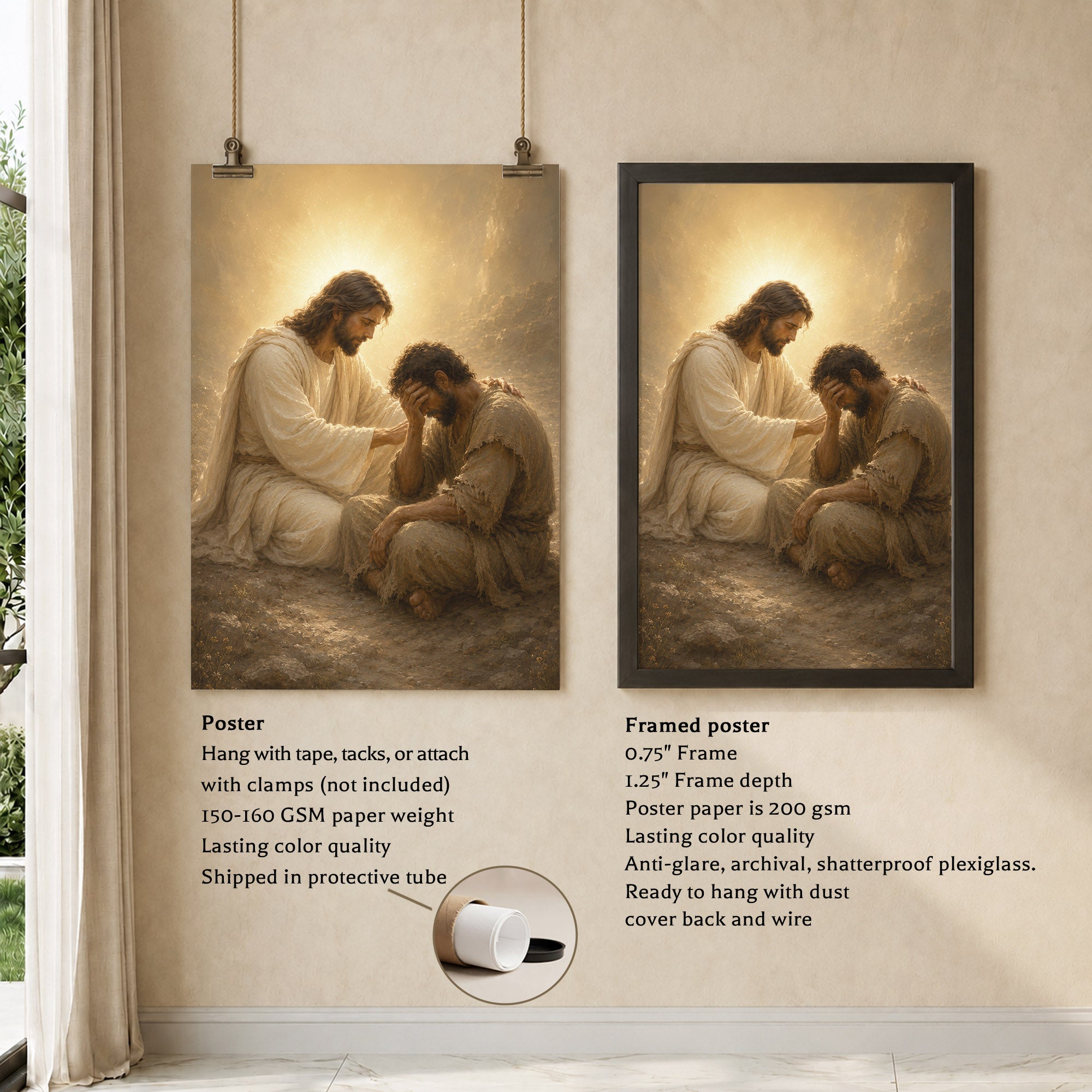 Divine Grace Jesus Poster Canvas – Religious Wall Decor