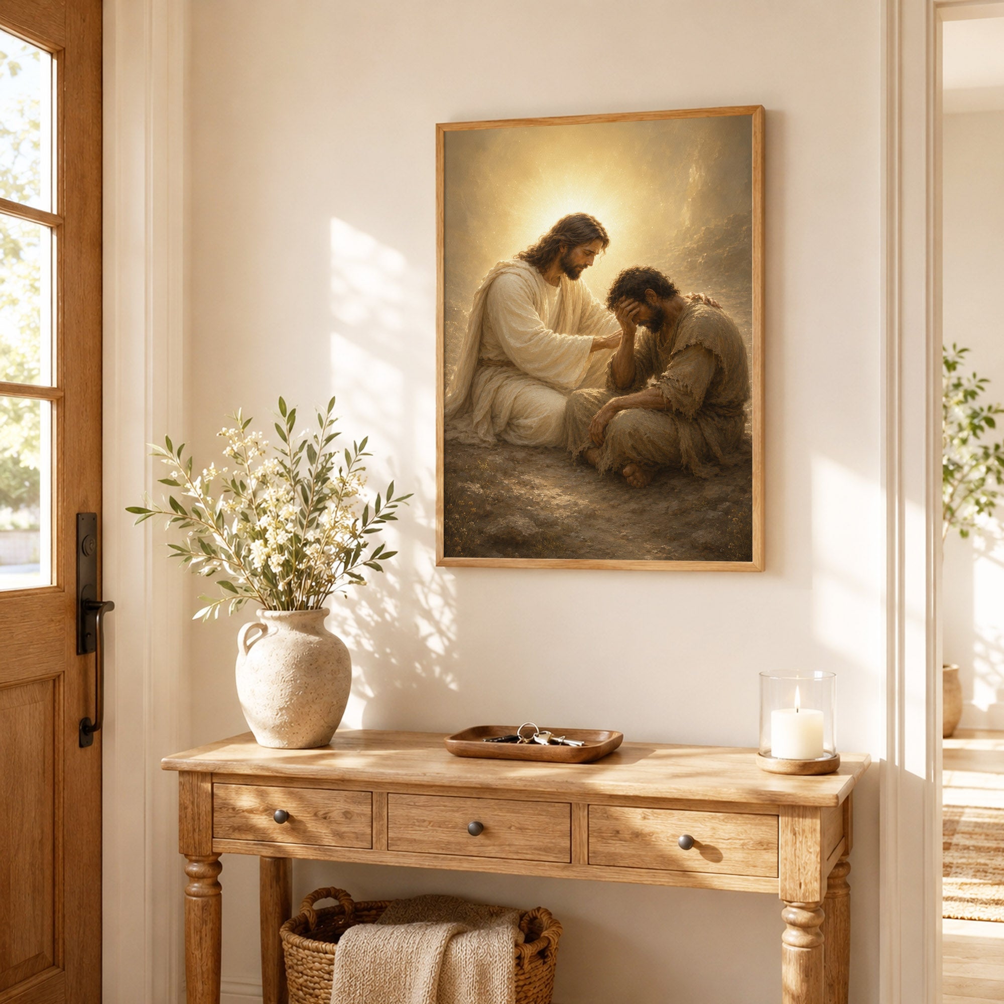 Divine Grace Jesus Poster Canvas – Religious Wall Decor