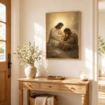 Divine Grace Jesus Poster Canvas – Religious Wall Decor