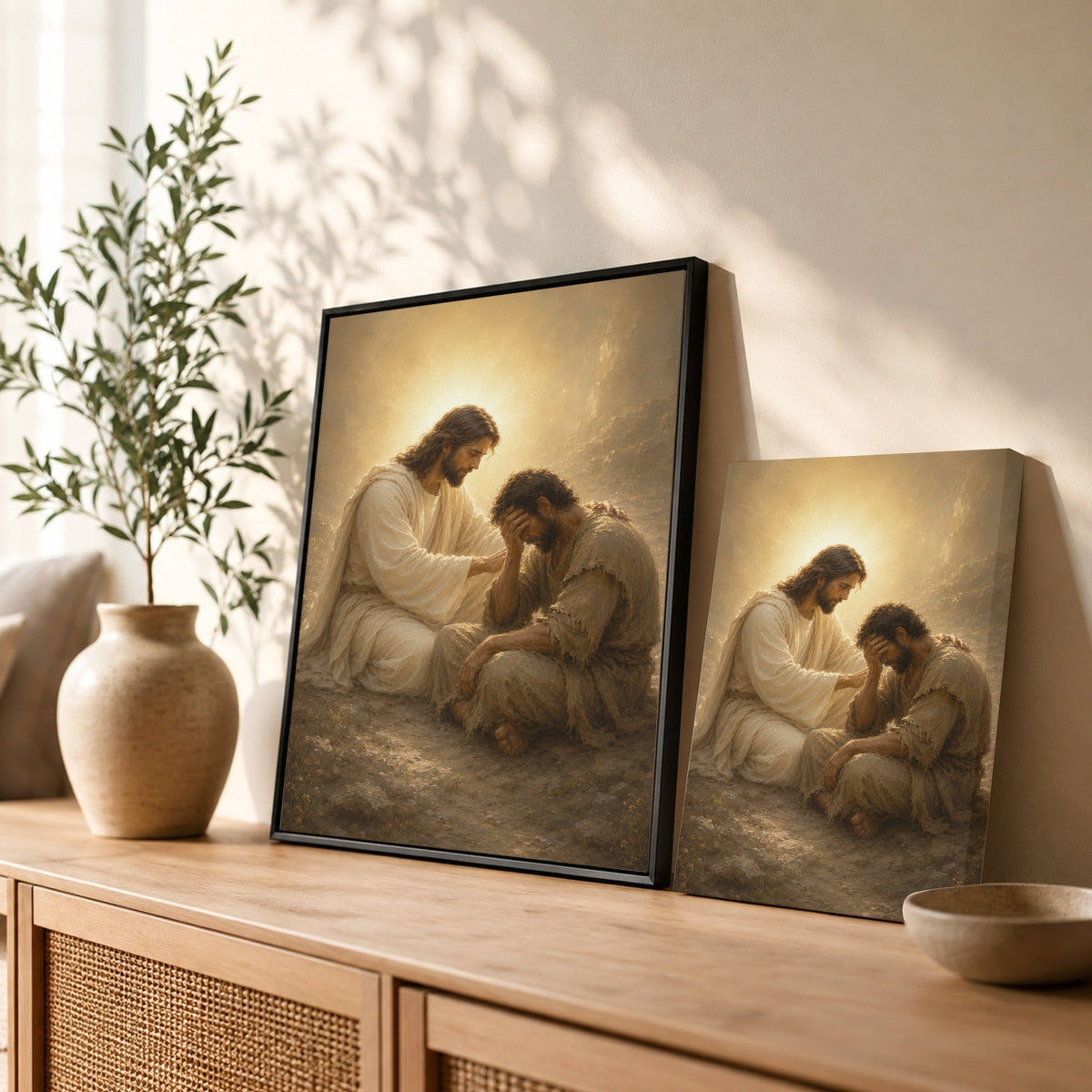 Divine Grace Jesus Poster Canvas – Religious Wall Decor
