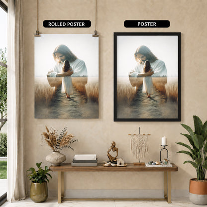 Jesus Holding You Close Christian Wall Art Poster/Canvas