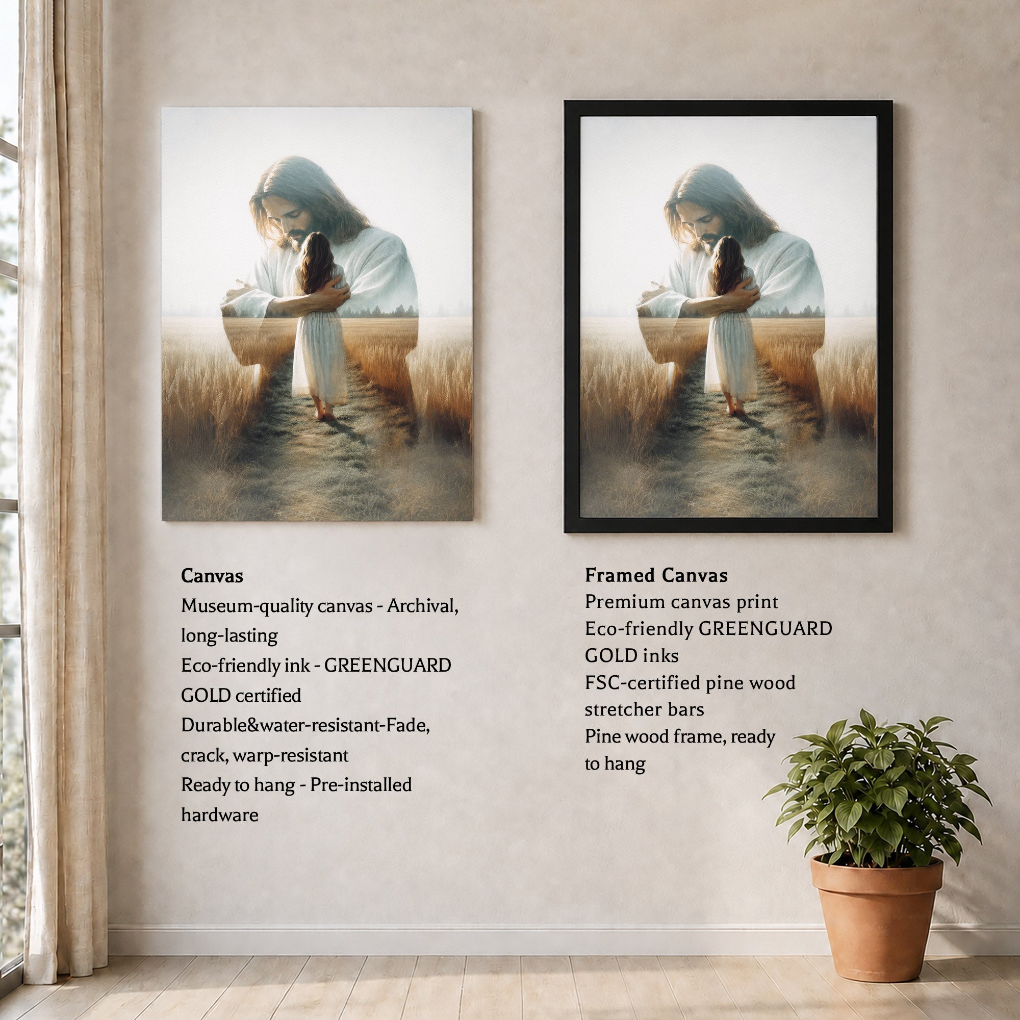 Jesus Holding You Close Christian Wall Art Poster/Canvas