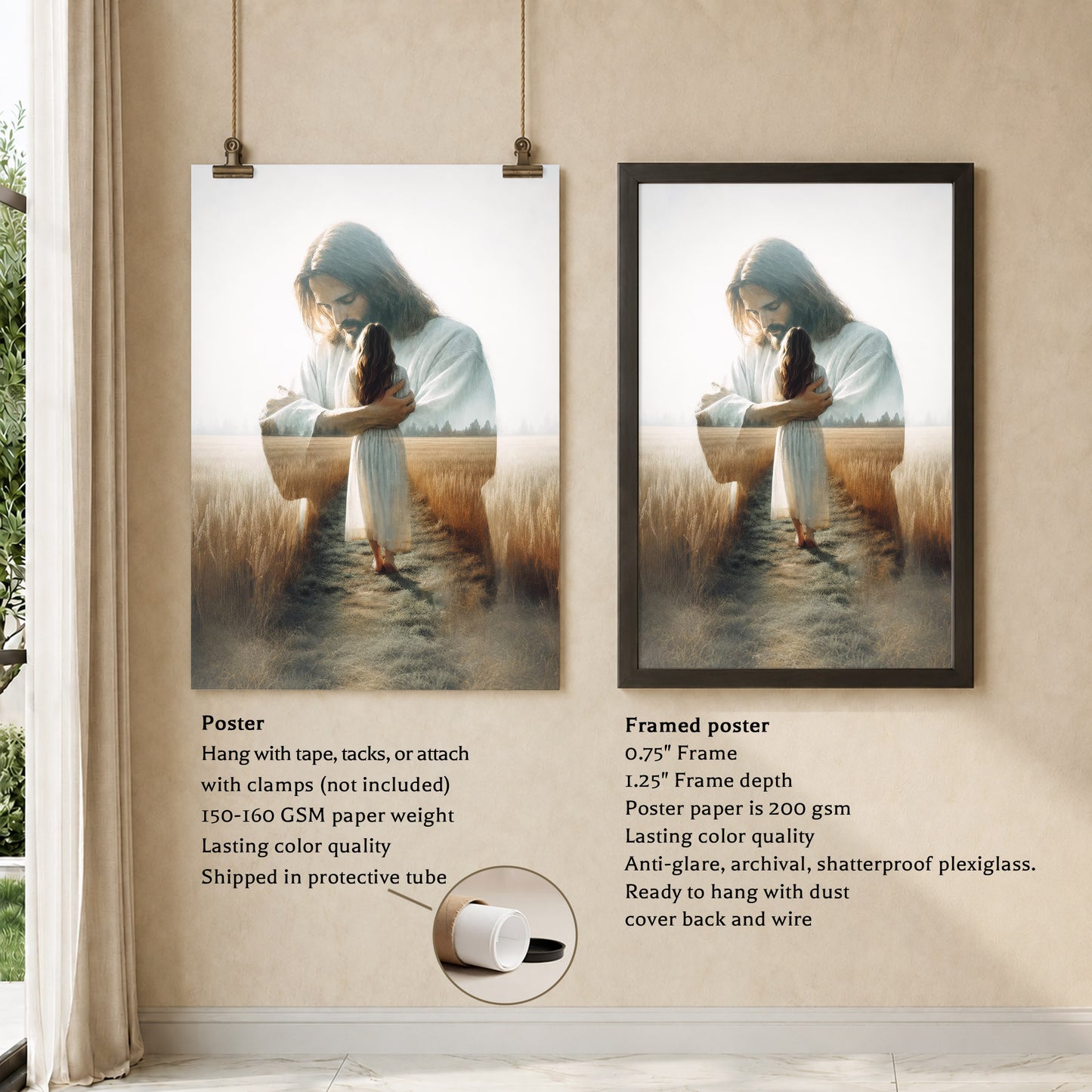 Jesus Holding You Close Christian Wall Art Poster/Canvas