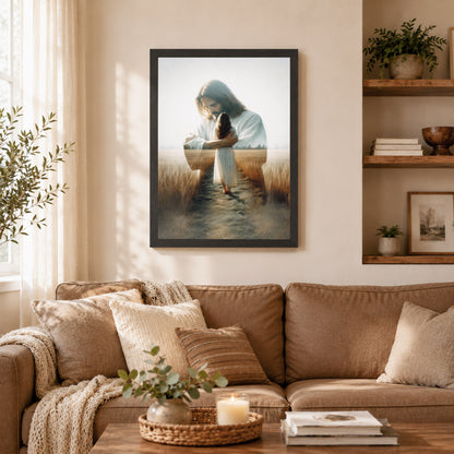 Jesus Holding You Close Christian Wall Art Poster/Canvas