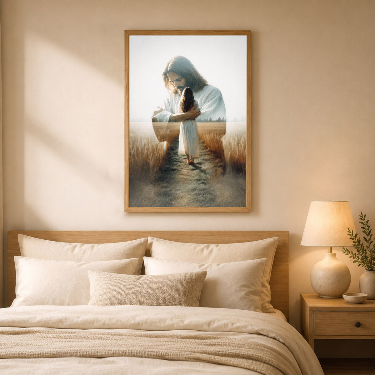 Jesus Holding You Close Christian Wall Art Poster/Canvas