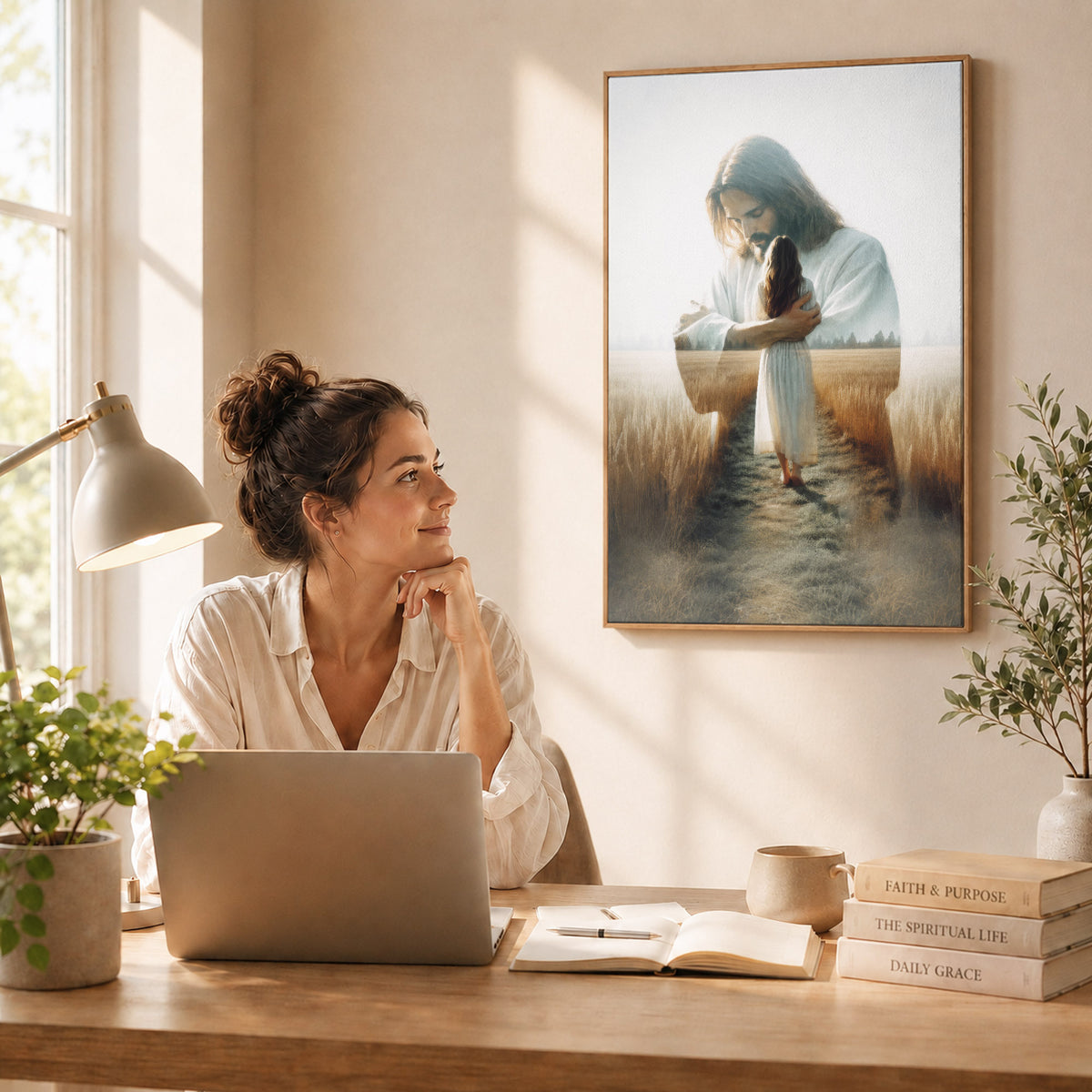 Jesus Holding You Close Christian Wall Art Poster/Canvas