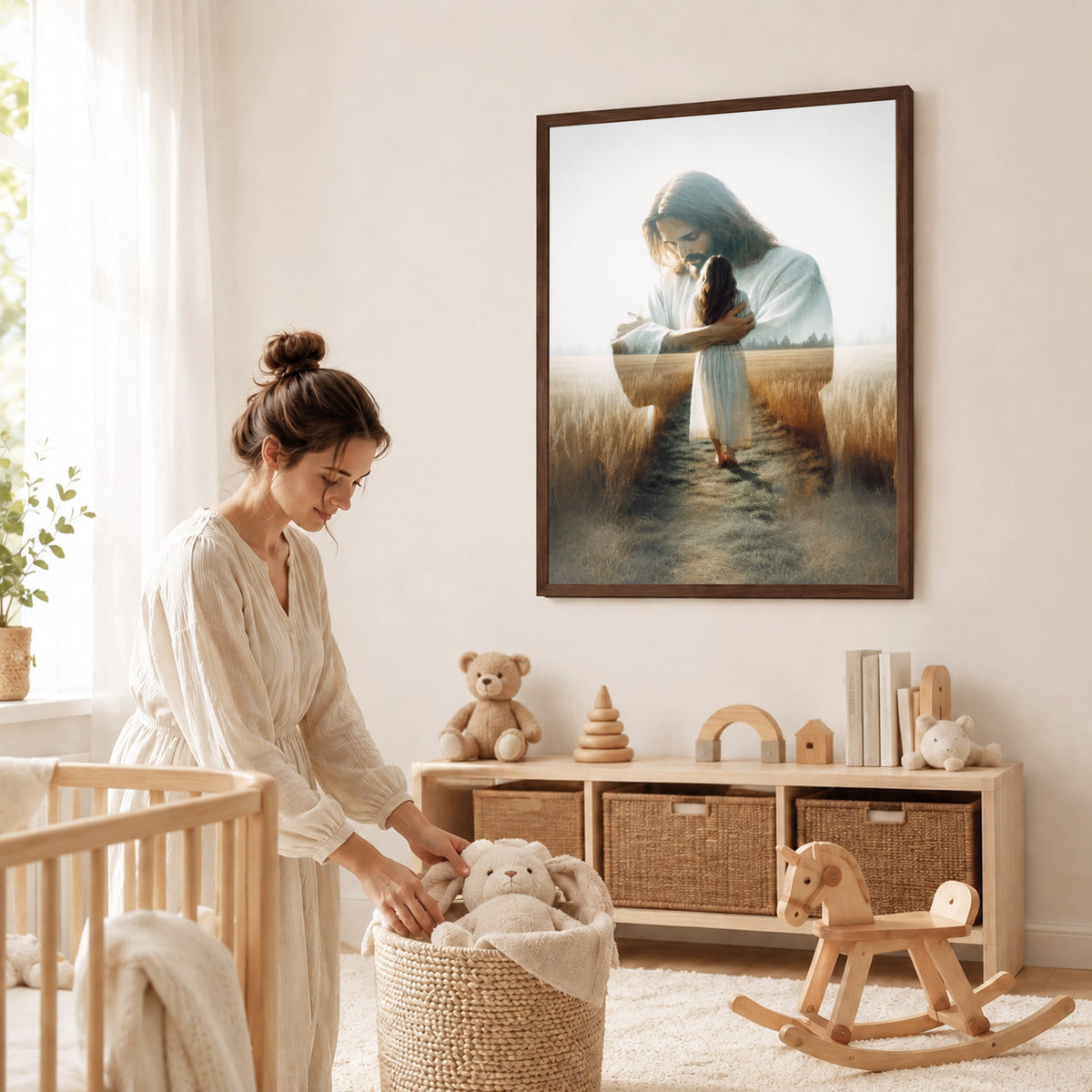 Jesus Holding You Close Christian Wall Art Poster/Canvas