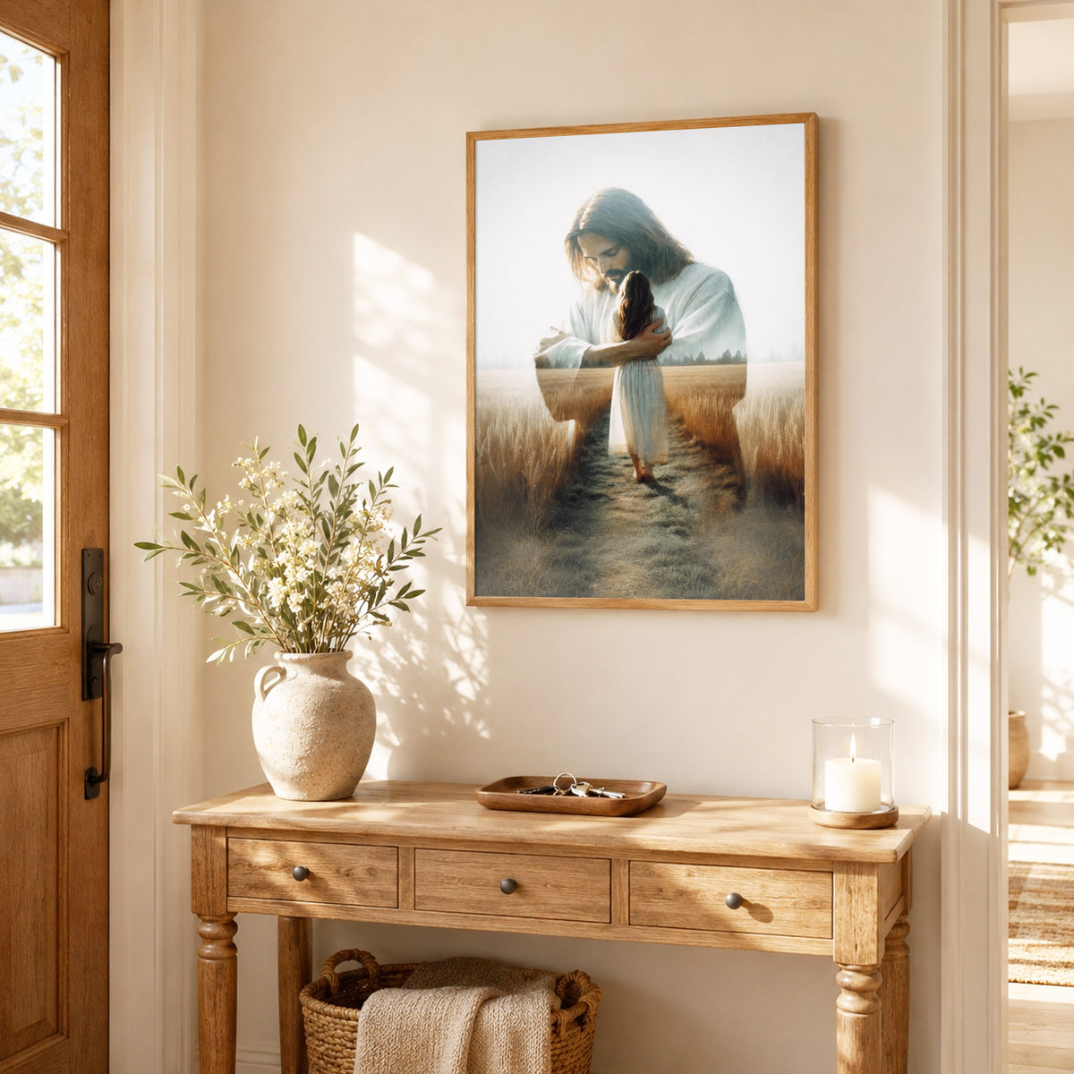 Jesus Holding You Close Christian Wall Art Poster/Canvas