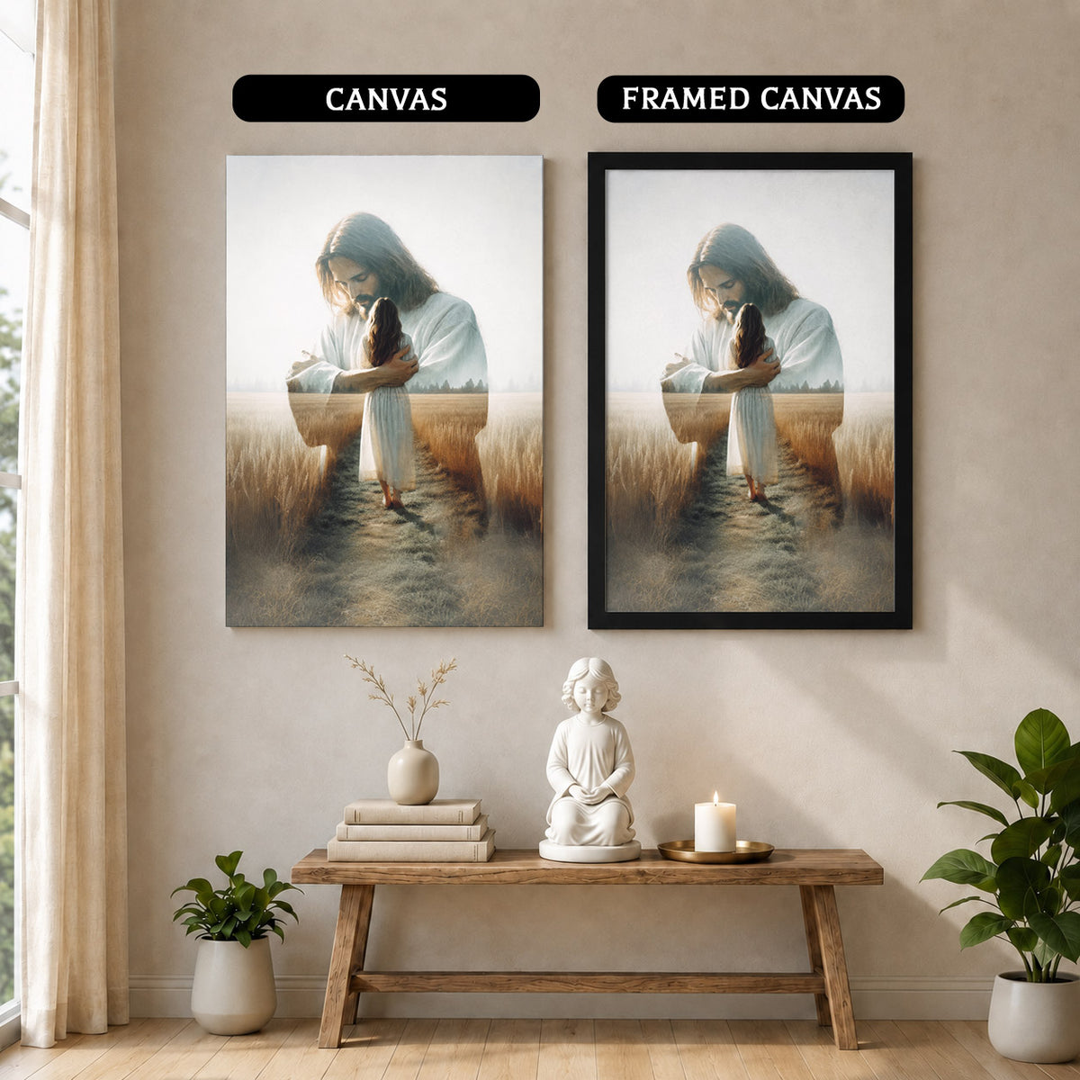 Jesus Holding You Close Christian Wall Art Poster/Canvas