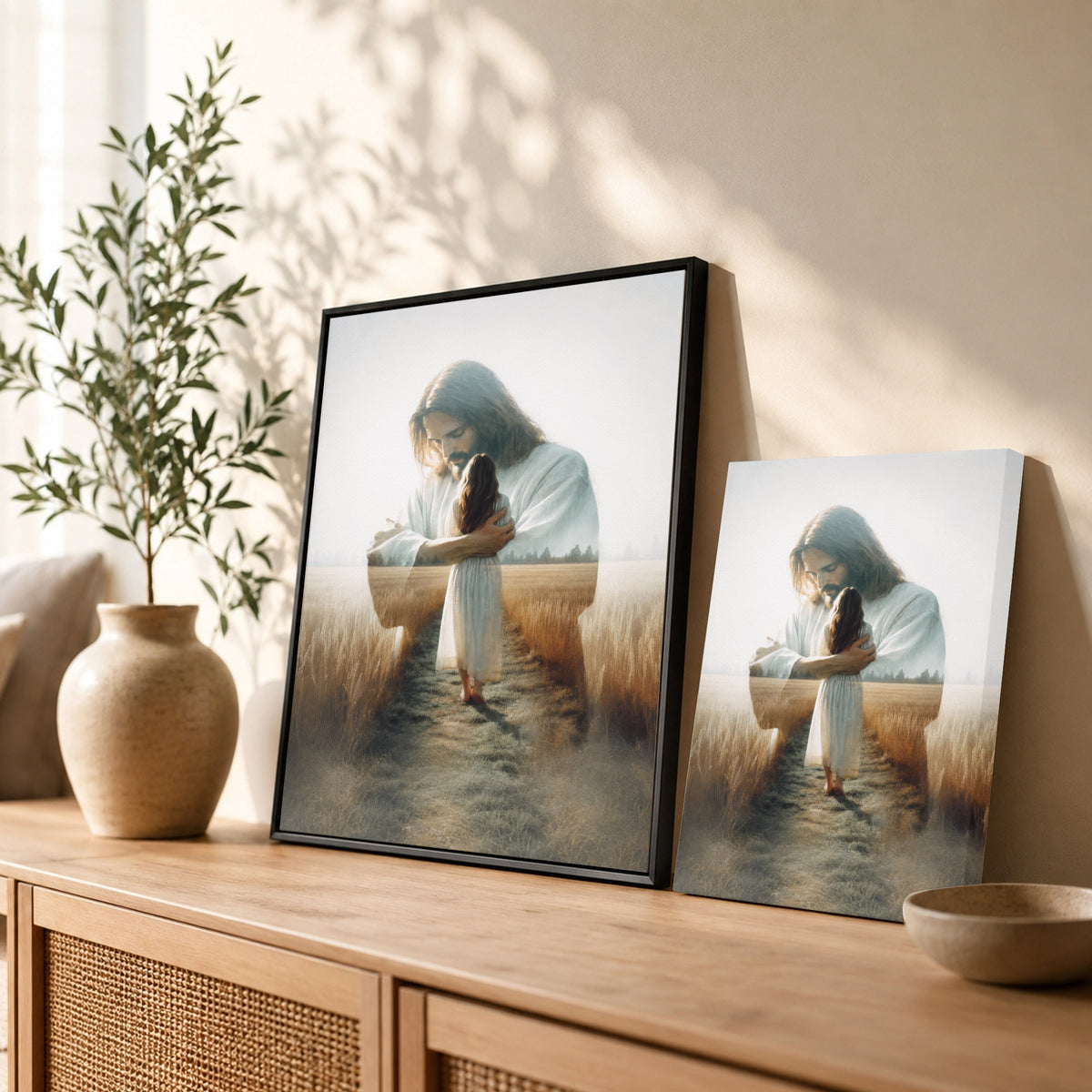 Jesus Holding You Close Christian Wall Art Poster/Canvas