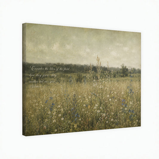Wildflower Meadow Landscape Wall Art Peaceful Field Nature Wall Art Poster/Canvas
