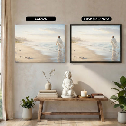 Jesus Walking by the Shore Christian Wall Art Poster/Canvas