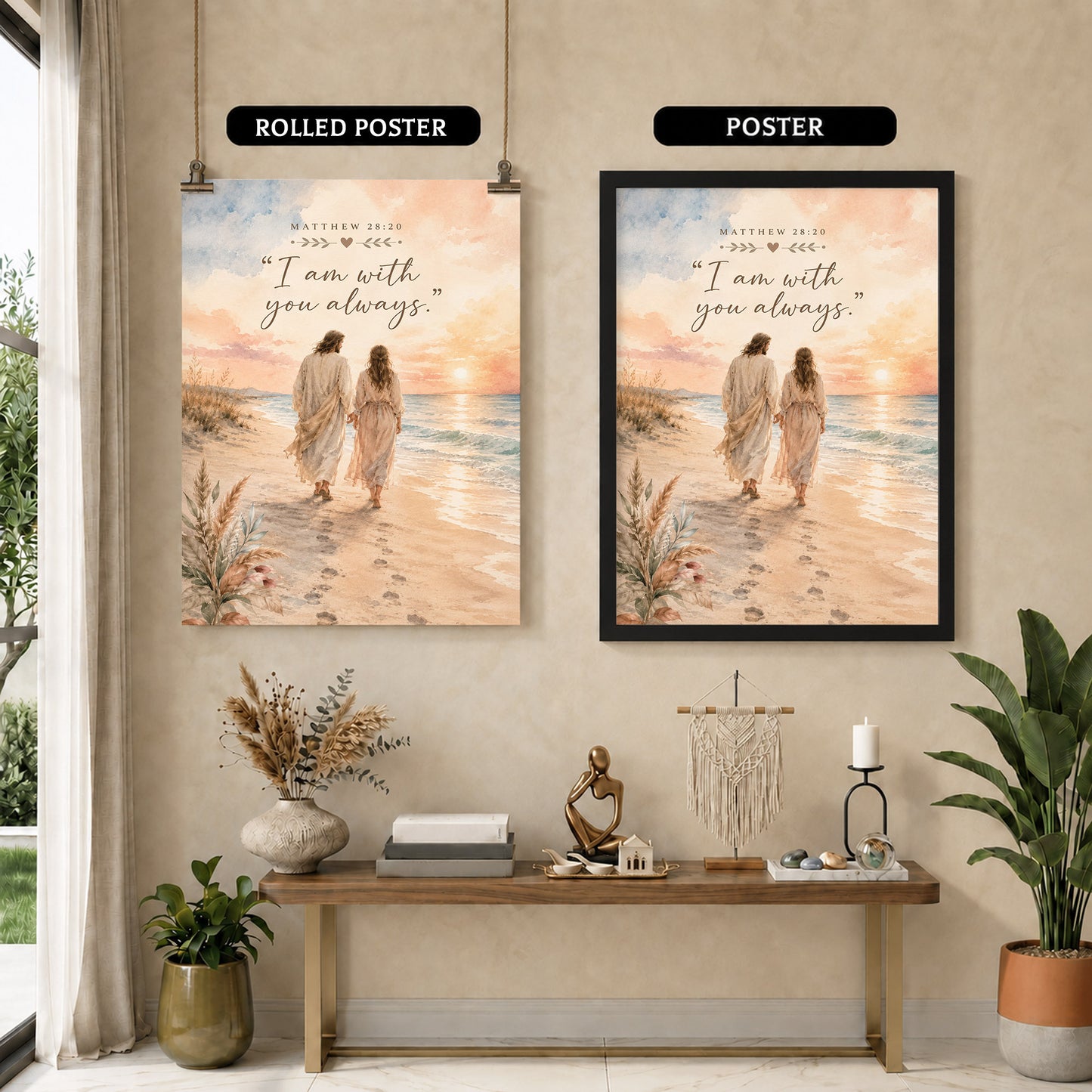 I Am With You Always Matthew 28:20 Christian Wall Art Poster/Canvas