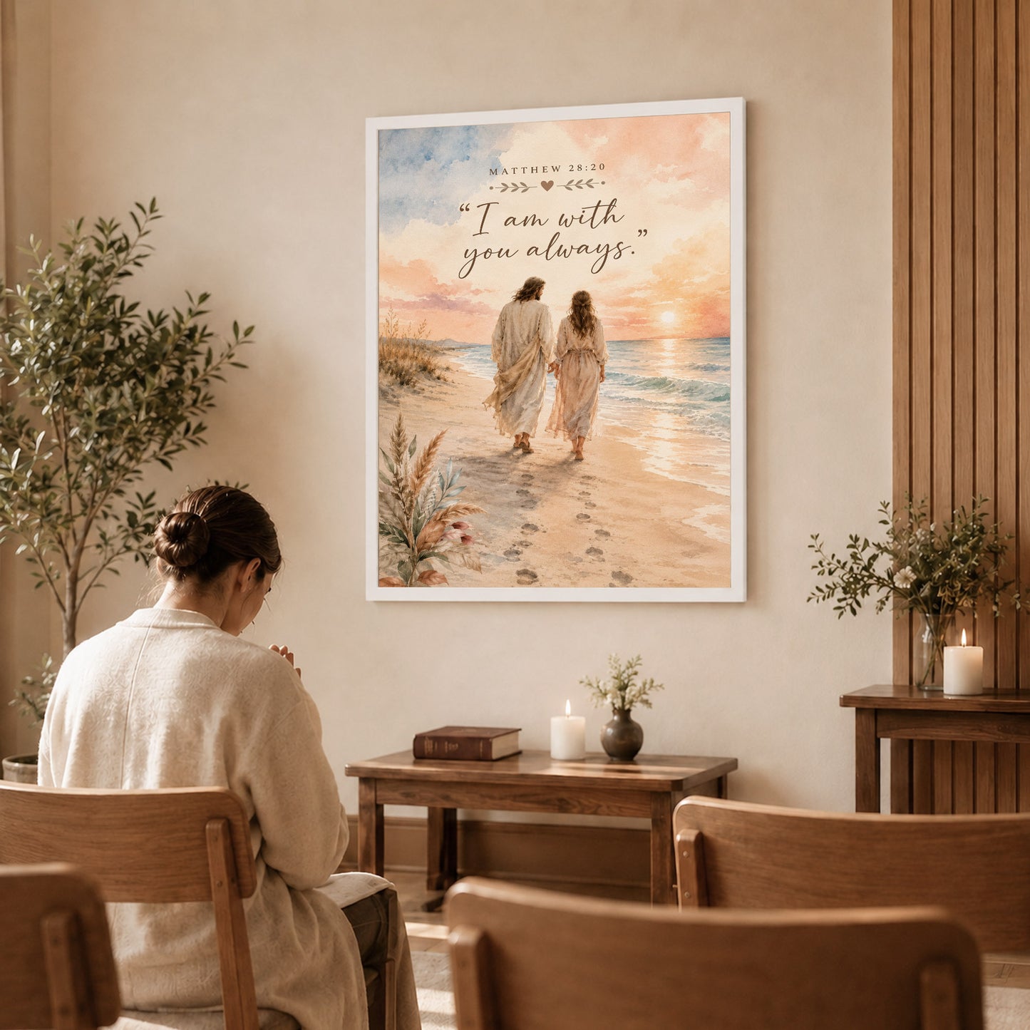 I Am With You Always Matthew 28:20 Christian Wall Art Poster/Canvas