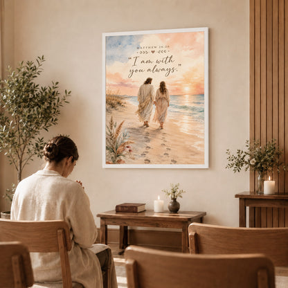 I Am With You Always Matthew 28:20 Christian Wall Art Poster/Canvas