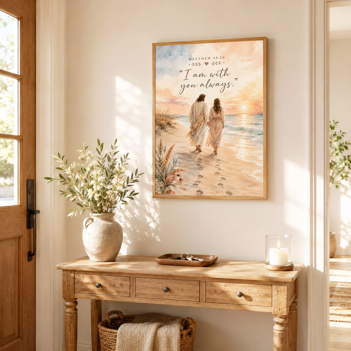 I Am With You Always Matthew 28:20 Christian Wall Art Poster/Canvas