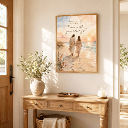 I Am With You Always Matthew 28:20 Christian Wall Art Poster/Canvas