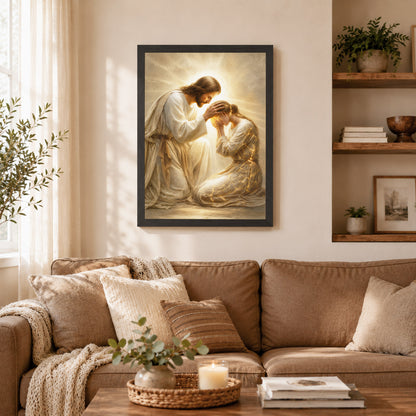 Jesus Christ Healing Grace Christian Wall Art Poster/Canvas