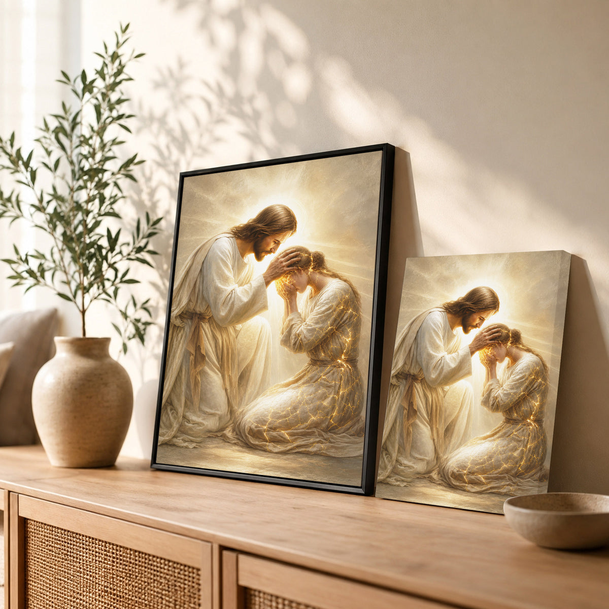 Jesus Christ Healing Grace Christian Wall Art Poster/Canvas