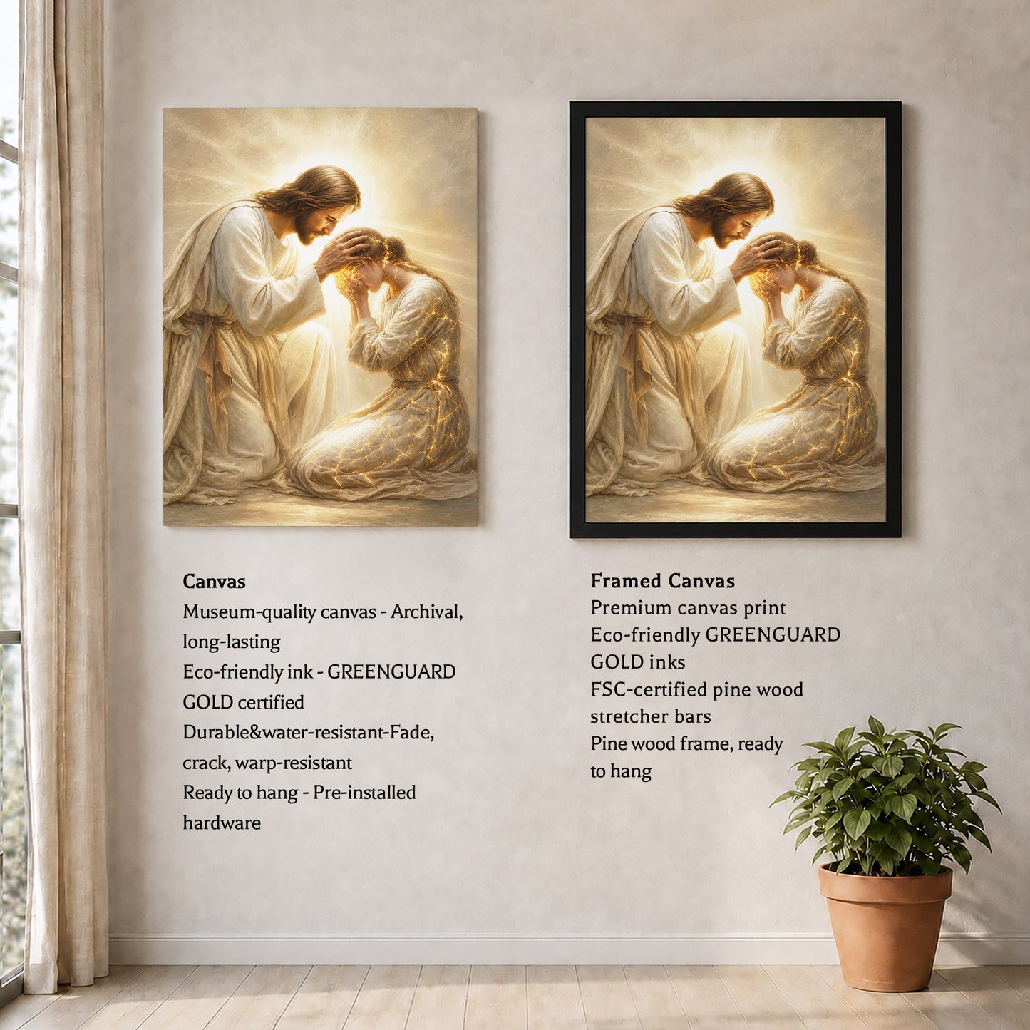 Jesus Christ Healing Grace Christian Wall Art Poster/Canvas