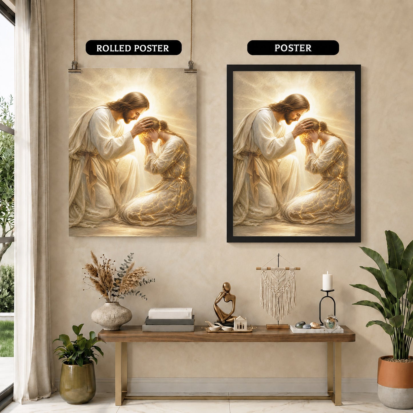 Jesus Christ Healing Grace Christian Wall Art Poster/Canvas