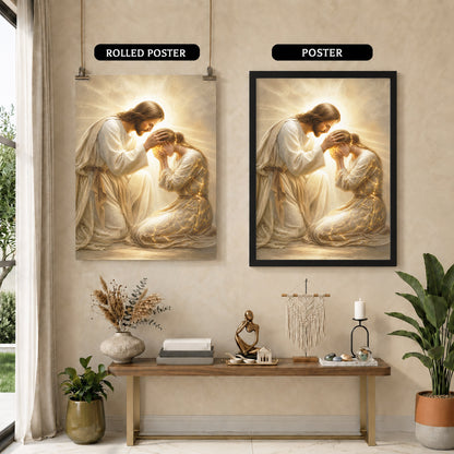 Jesus Christ Healing Grace Christian Wall Art Poster/Canvas
