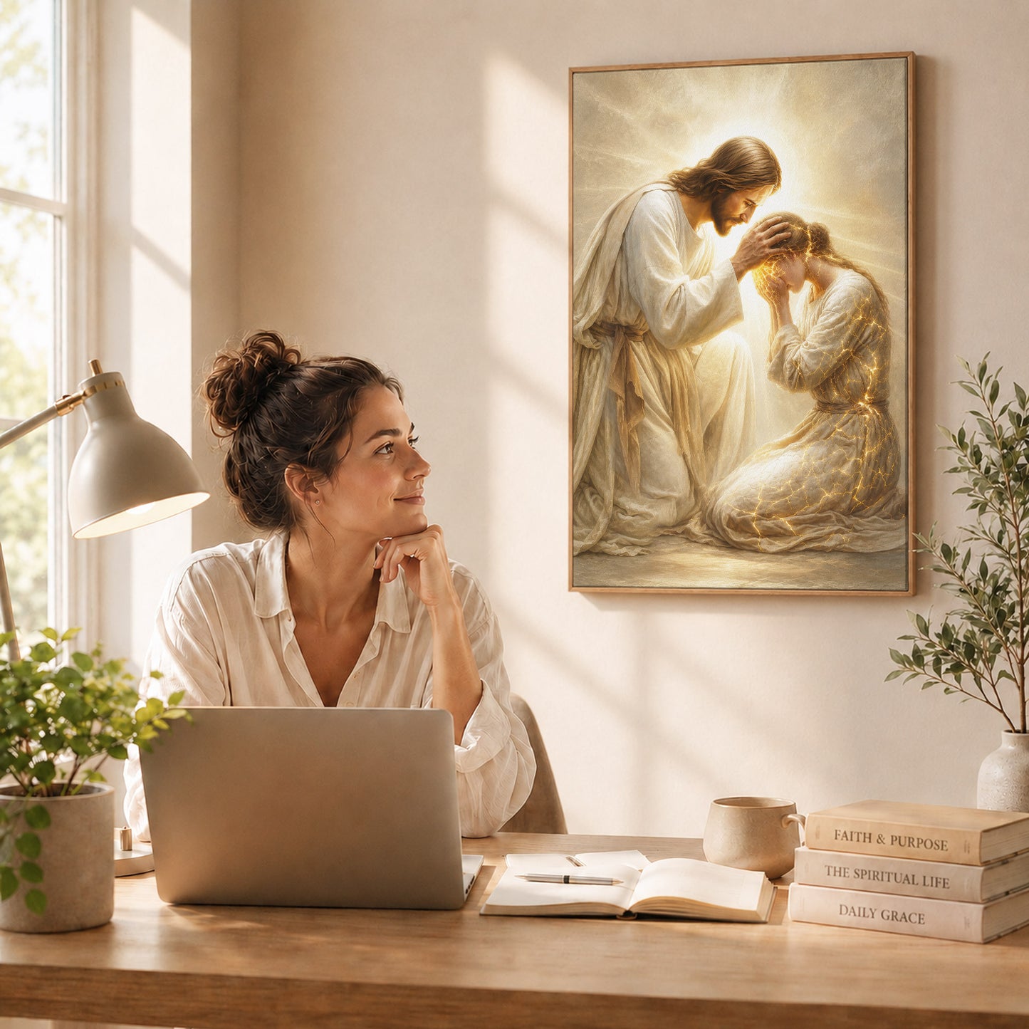 Jesus Christ Healing Grace Christian Wall Art Poster/Canvas