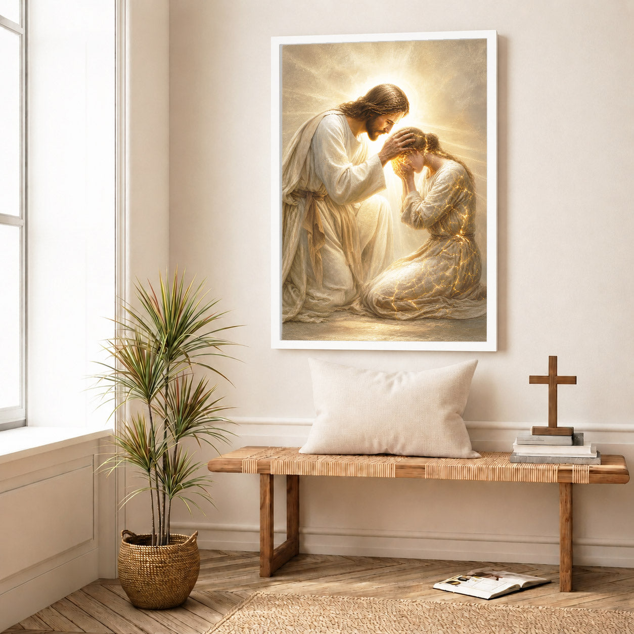 Jesus Christ Healing Grace Christian Wall Art Poster/Canvas