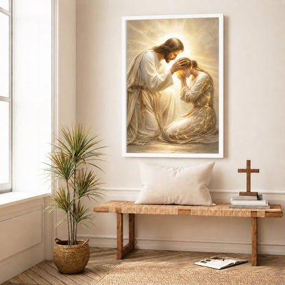 Jesus Christ Healing Grace Christian Wall Art Poster/Canvas