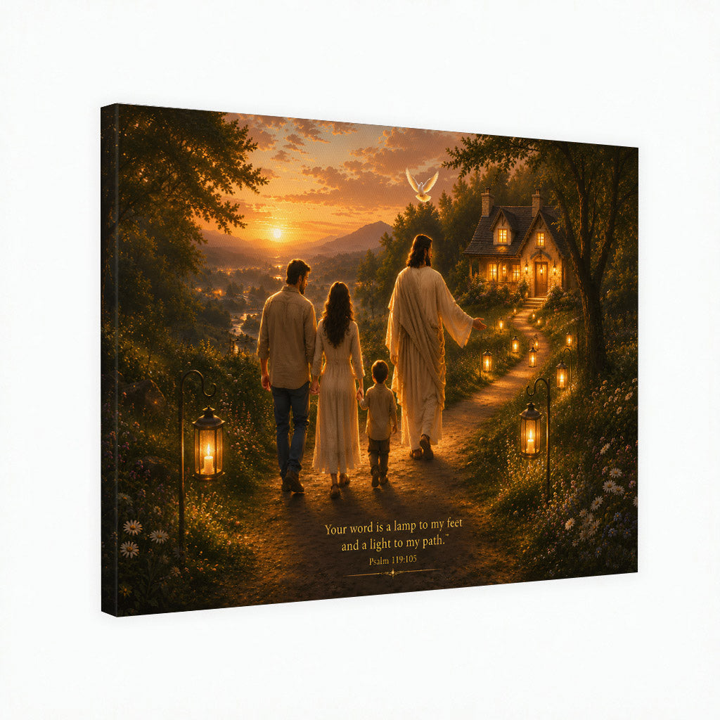 Your Word Is a Lamp to My Feet Psalm 119:105 Christian Wall Art Poster/Canvas