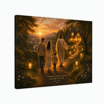 Your Word Is a Lamp to My Feet Psalm 119:105 Christian Wall Art Poster/Canvas