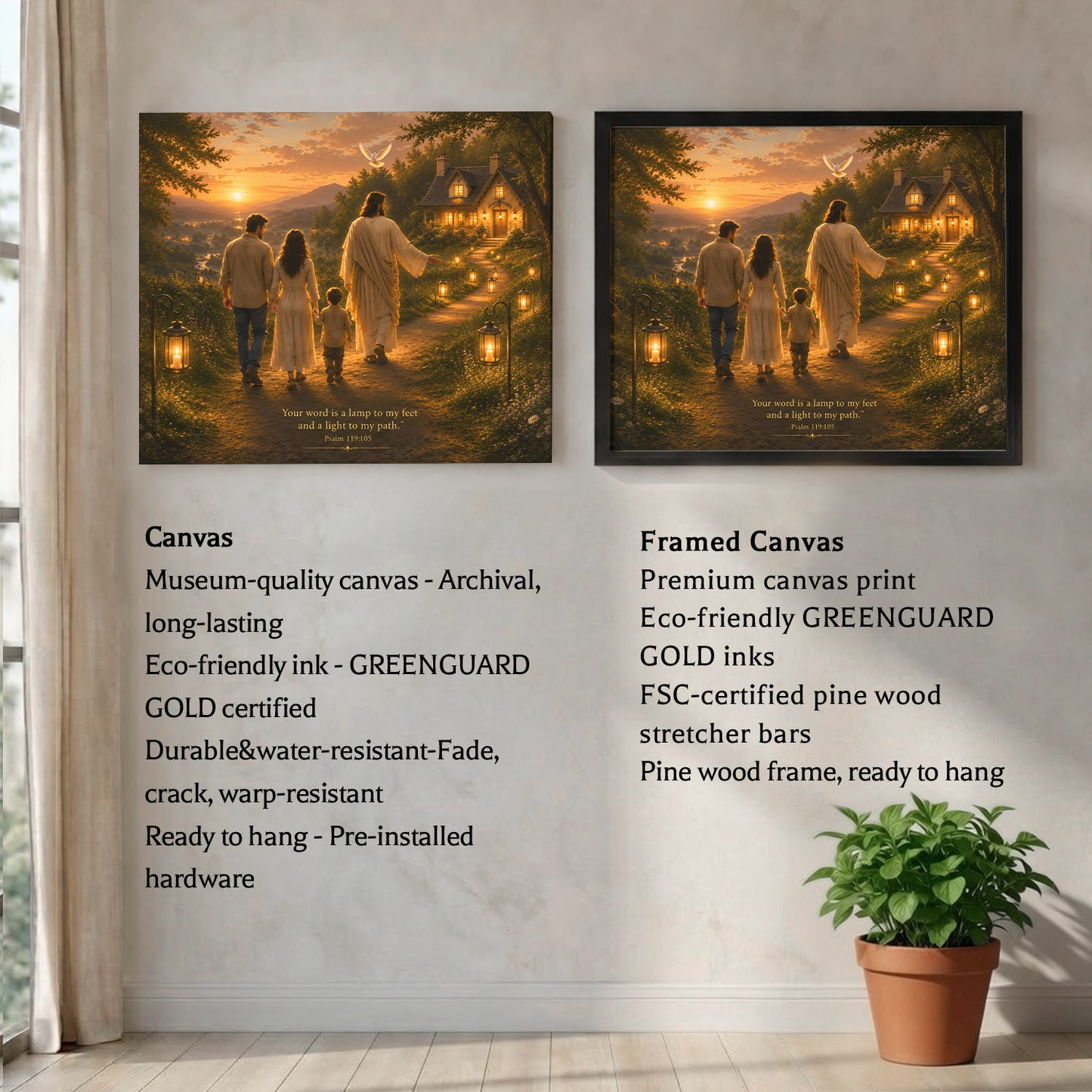 Your Word Is a Lamp to My Feet Psalm 119:105 Christian Wall Art Poster/Canvas