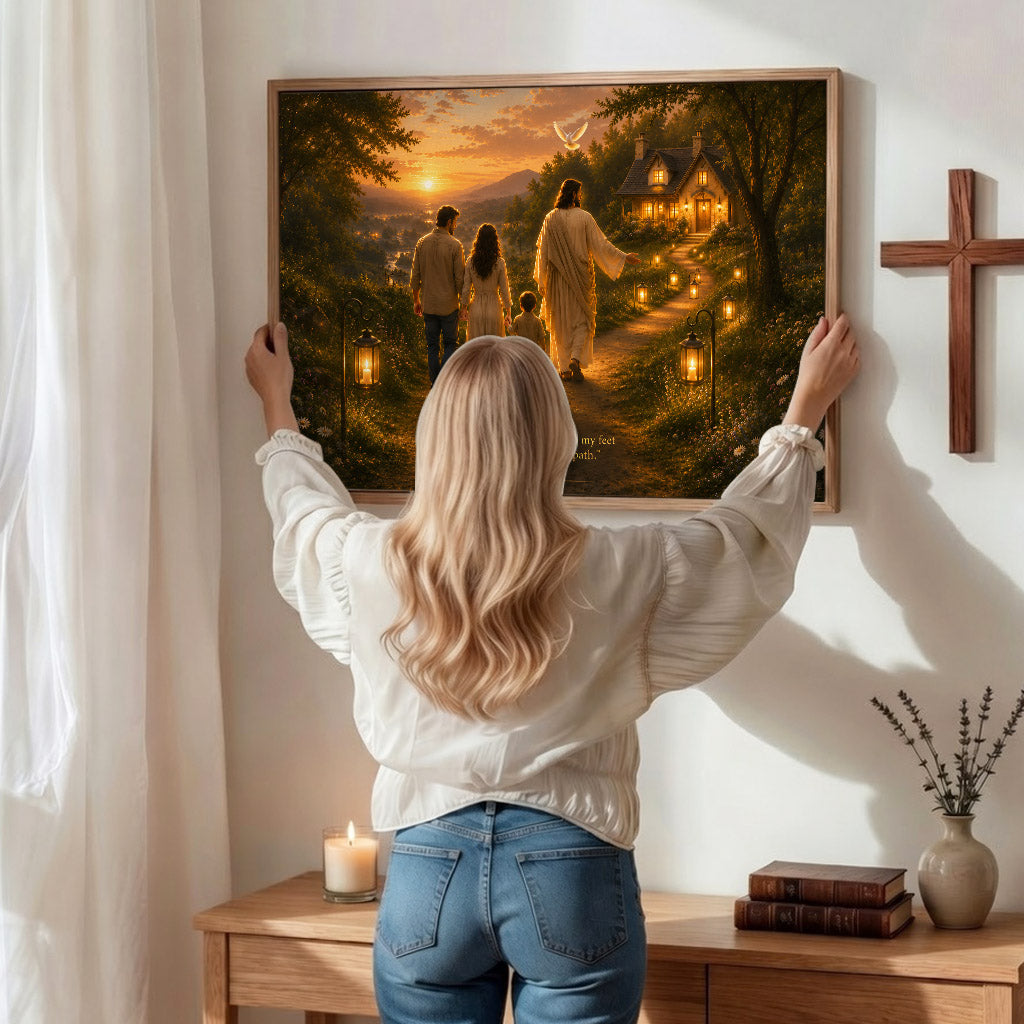Your Word Is a Lamp to My Feet Psalm 119:105 Christian Wall Art Poster/Canvas