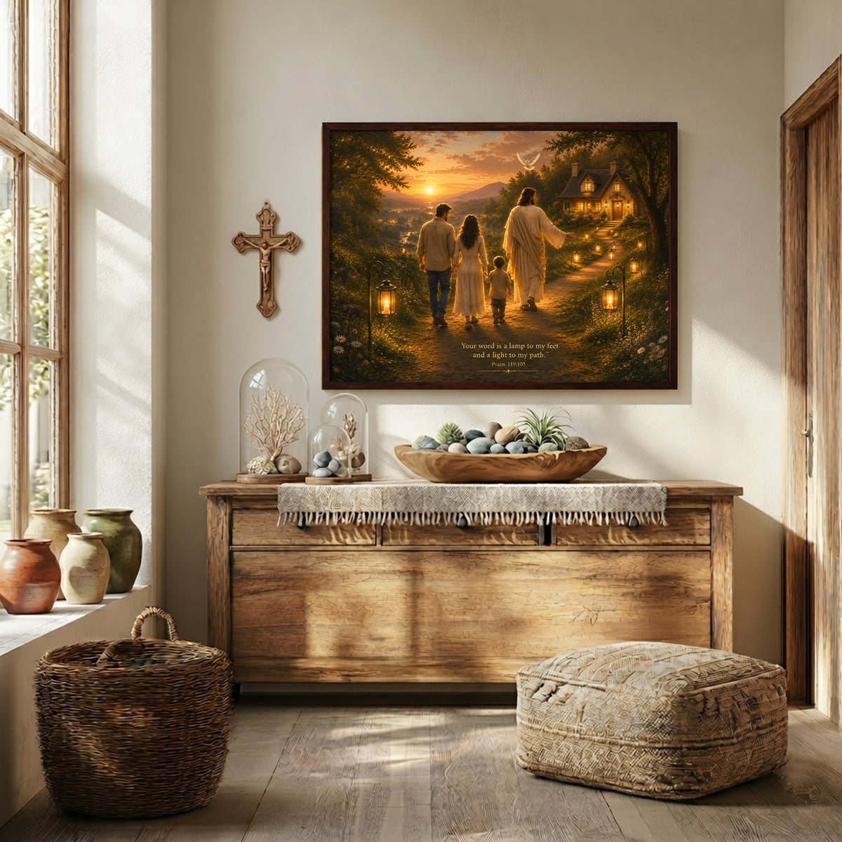 Your Word Is a Lamp to My Feet Psalm 119:105 Christian Wall Art Poster/Canvas