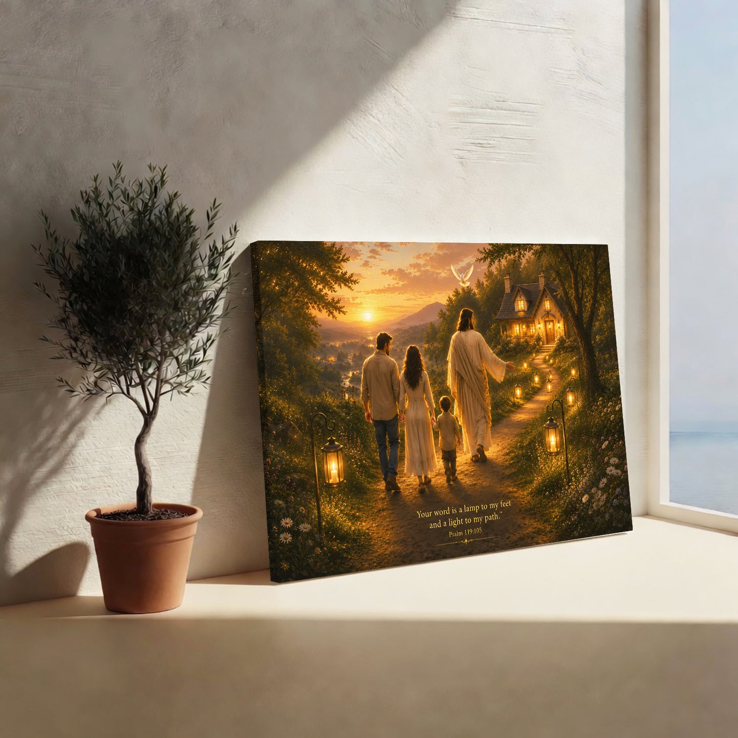 Your Word Is a Lamp to My Feet Psalm 119:105 Christian Wall Art Poster/Canvas