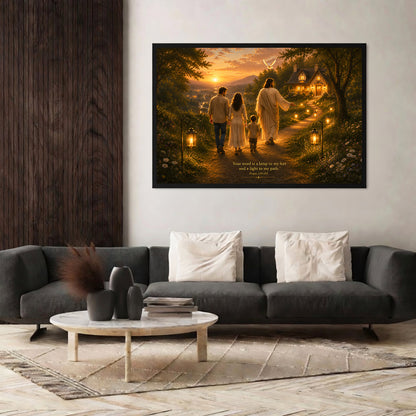 Your Word Is a Lamp to My Feet Psalm 119:105 Christian Wall Art Poster/Canvas