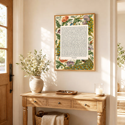 Psalm 139 Scripture Floral Peacock Christian Wall Art Poster/Canvas