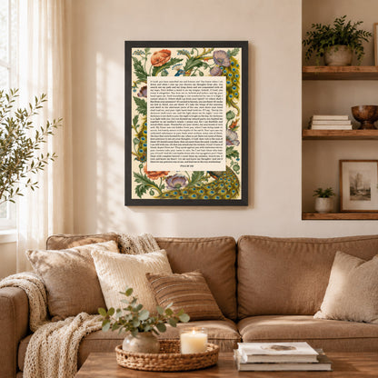 Psalm 139 Scripture Floral Peacock Christian Wall Art Poster/Canvas