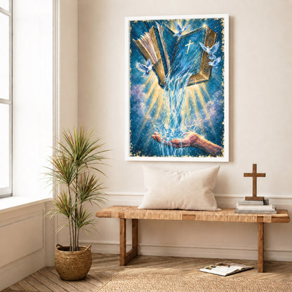 Dove and Light Rays Wall Art Canvas/Poster