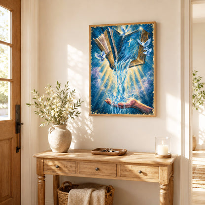 Dove and Light Rays Wall Art Canvas/Poster