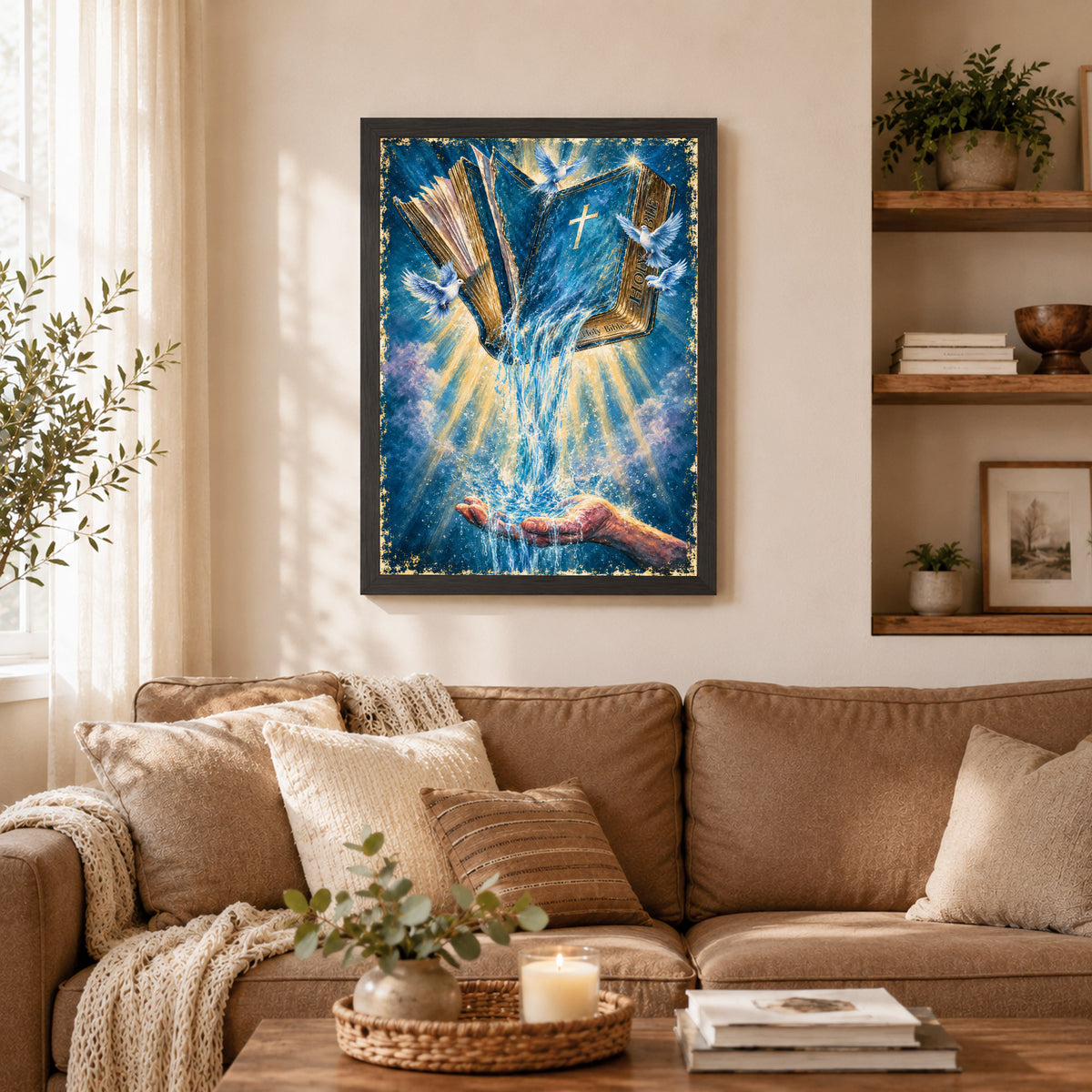 Dove and Light Rays Wall Art Canvas/Poster