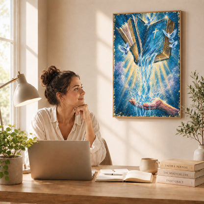 Dove and Light Rays Wall Art Canvas/Poster