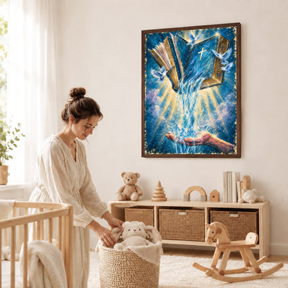 Dove and Light Rays Wall Art Canvas/Poster
