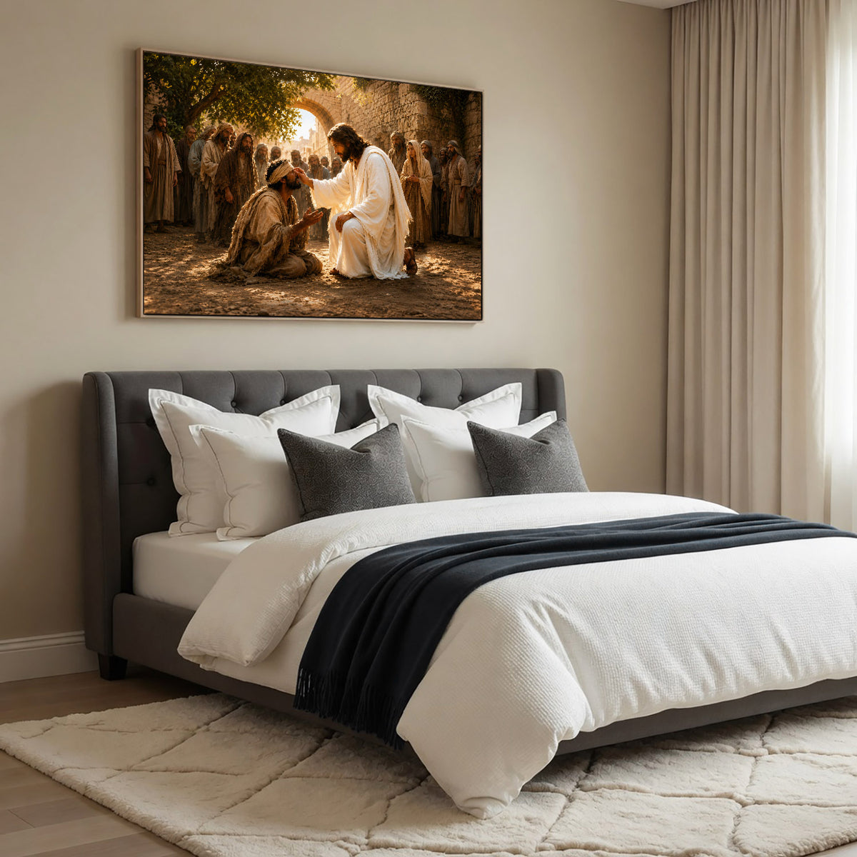 Inspirational Spiritual Scene Wall Art Canvas/Poster Golden Light Decor
